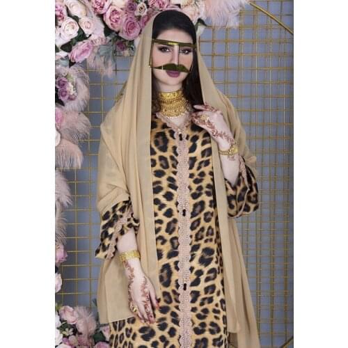 Abaya Dubai Turkey Muslim Hijab Dress 2021 Leopard Print Jalabiya Kaftan Dress for Women Eid Ramadan Islam Prayer Dress Woman