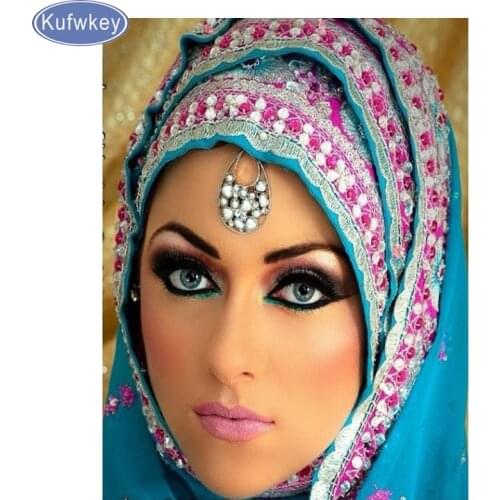 New Volledige vierkante/ ronde diamant 5D DIY Diamond Painting Arabic woman Diamond picture Diamond Mosaic Ramadan Decor gift