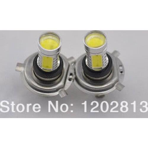 Free Shipping 2 Pcs H4 Car Head light White LED Bulb 7.5W Fog Driving Light bulb 8-24V + Resistor No ERROR