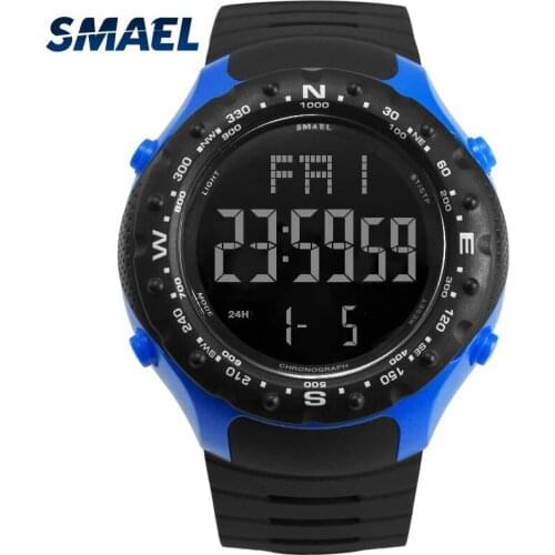 SMAEL Sports Mens Watch 50M Waterproof and Shatter-resistant Cool Appearance Automatic Update Date Stopwatch Timer