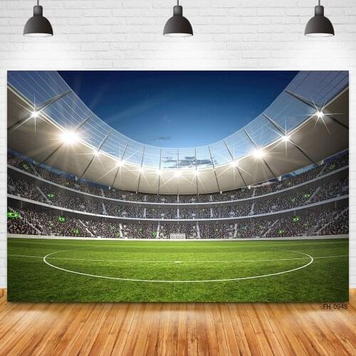Boy Birthday Photography Backdrop Baby Shower Portrait Party Football Soccer Field Stadium Grassland Background For Photo Studio