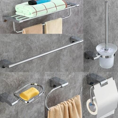 DONGKE Chrome Bathroom Pendant Copper Towel Rack Rack Simple European Towel Rack Bathroom Hardware Pendant Set