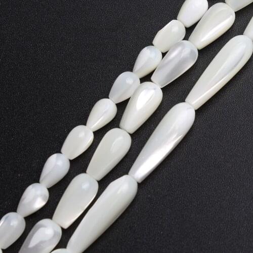 Water drop White Mother Of Pearl Mop Shell beads Loose Beads For Jewelry Making Bracelet Necklace 15 inches Diy Jewelry