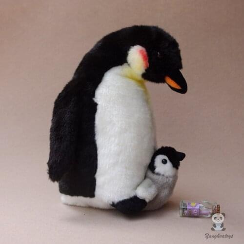 Kawaii Mother And Baby Penguin Doll Plush Toys for children Simulation Wildlife Gift
