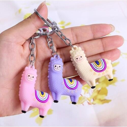 Creative cartoon cartoon creative alpaca keychain pendant cute bag ornament accessories small gift