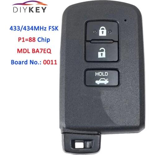 DIYKEY MDL BA7EQ Board 0011 for Toyota Auris Yaris Hybrid RAV4 2012 2013 2014 2015 2016 2017 2018 433/434MHz Keyless Remote Key