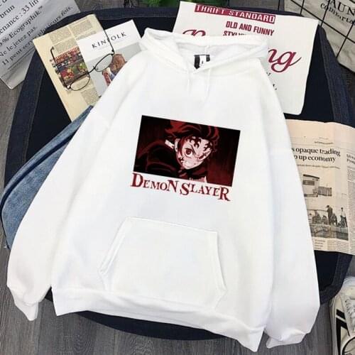 Fashion Anime Demon Slayer Hoodied Women 2021 Autumn Winter Fun Kamado Tanjirou Printing Long Sleeve Manga Harajuku Clothes Lady