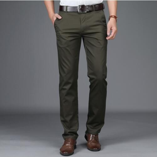 Summer Pants Men Business Casual Mid-waist Straight Trousers Men Lightweight Autumn Mens Pants Big Size 29-42 pantalones hombre