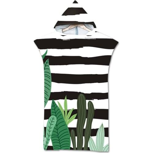 New Marine geometry Towel Adult Microfiber Dressing Robe Hooded Bath Towel Swimming Surfing Beachwear