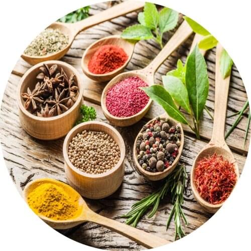 Flavour Seasoning Creative 3D Printing Circular Mats for Bedroom Living Room Carpet Kitchen Bathroom Anti-Slip Floor Mats