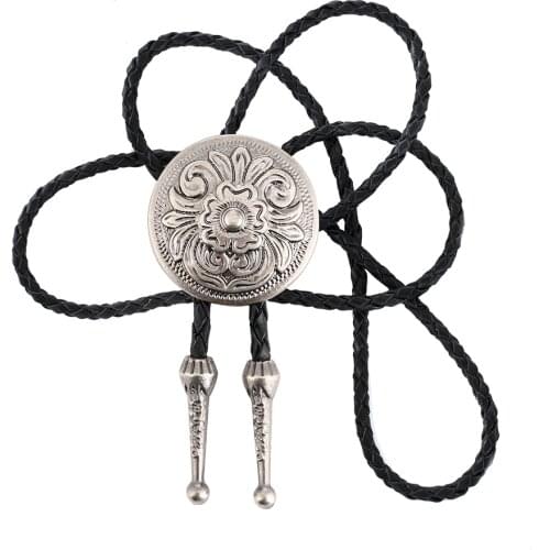 Western Bolo Tie Pendant Necklace Dance Rodeo Bola Bolo Tie Metal for Women Cowboy Leather Necktie Mens Necklace Jewelry