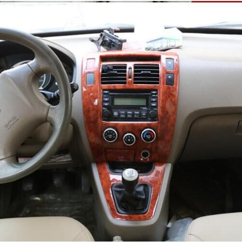 Peach Wood Window Gear Air Outlet Center Console Door Handle Decorated Frame For Hyundai Tucson 2006 07 08 09 10 11 12 13CAA383