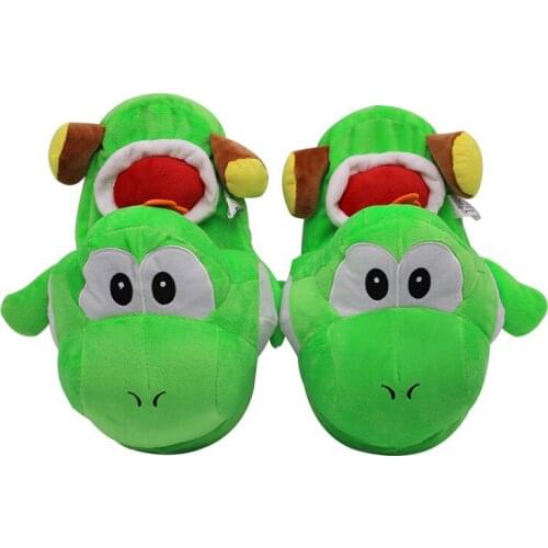 Plush Warm Shoes Super M Bros Yoshi Stuffed Slippers Warm Winter Indoor Shoes For Adults Plush Toy