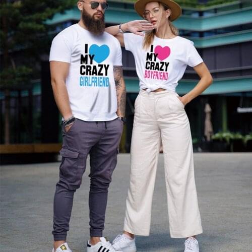 Valentines Day T-shirt Women Couples Lover Short Sleeve O-neck Love Print T Shirts Tops Elegant Vogue shirts for women
