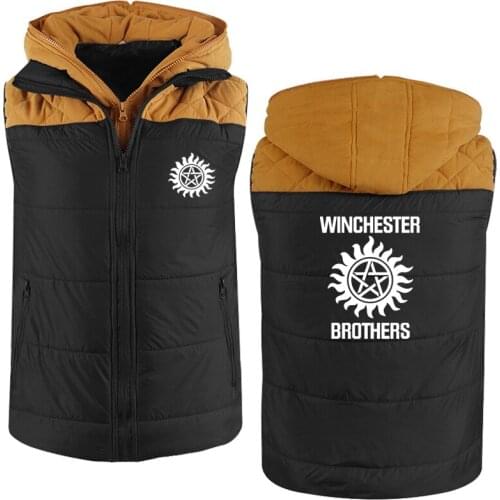 Casual Mens hoodie Winchester Brothers printing Winter Thicken Jacket Warm Wool Fleece High Quality Mens Zipper Sweatshirt