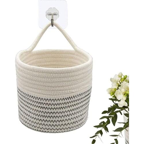 Hand Woven Straw Planter Basket Indoor Storage Flower Pot Plant Container Home Living Room Decoration