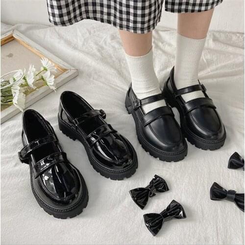 Dark Goth Punk Platform Lolita Shoes Kawaii Mary Jane Shoes Cosplay High Heel PU Leather Shoes D637