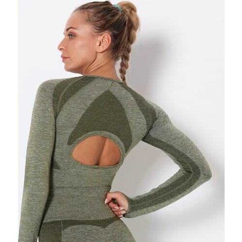 Fitness Yoga Tops Training Gym Sports Shirts Push Up Workout Yoga Shirts Seamless Running Sports Shirts Women Sports Tops