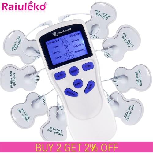 15Levels 8 Mode EMS Electric Muscle Stimulator TENS Machine Acupuncture Body Massage Digital Therapy Massager Electrostimulation