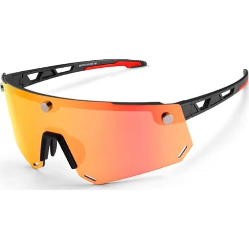 Cycling Glasses, Mens And Womens Sunglasses, Large Sunshade Sports UV400 Magnetic Detachable Rimless Lens