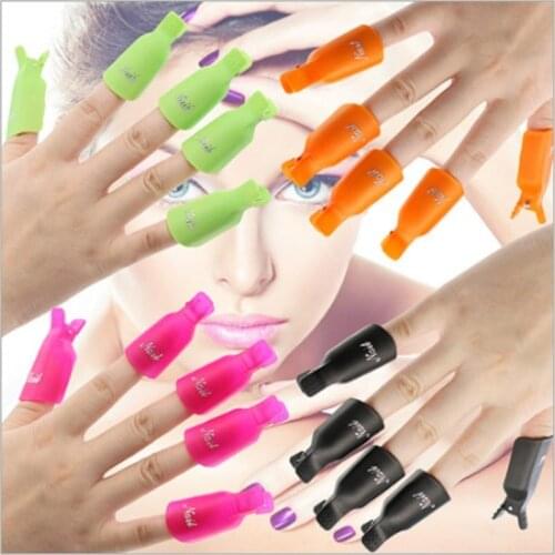 10pcs/lot Plastic Nail Art Soak Off Cap Clip UV Gel Polish Remover Wrap Nail Tools Cleaner Soakers Set 100sets