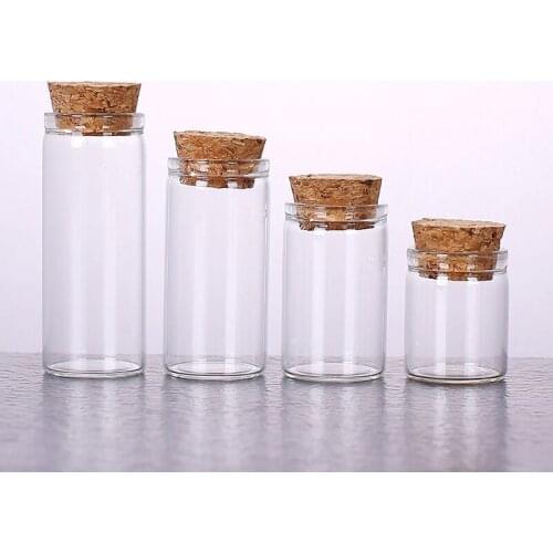 1000pcs 5ml 8ml 10ml 12ml 15ml Test Tube Cork Stopper Glass Bottle Spice Bottles Container Jars Vials DIY Craft Wedding Decor