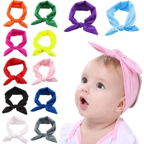 12pcs Kids Headband Bow For Girl Rabbit Ear Hairbands Turban Knot Kids Turbans Accessoire Faixa Cabelo Para Bebe Headband