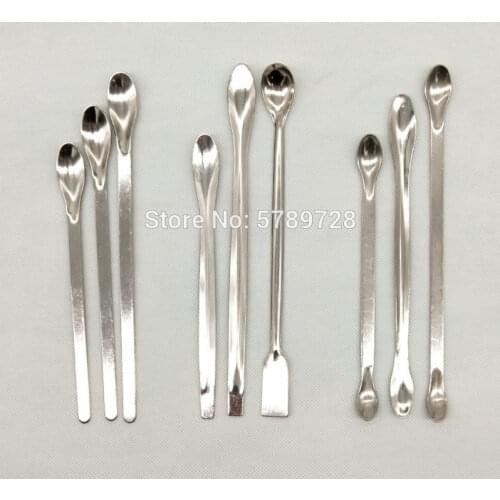 5pcs Lab Stainless steel medicine spoon,Single-end Double-end Shovel-spoon Sampling scoop 16/18/20/22/25/30cm