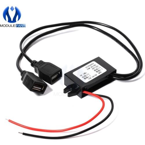 DC-DC Car Power 12V to 5V 3A 15W Converter Module Micro USB Step Down Power Output Adapter Low Heat Auto Protection