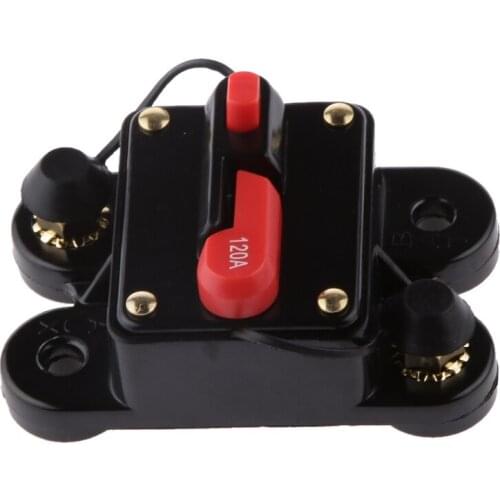 Car Auto Marine Inline Circuit Breaker 120 AMP Manual Reset Audio Fuse Holder Safety Protection