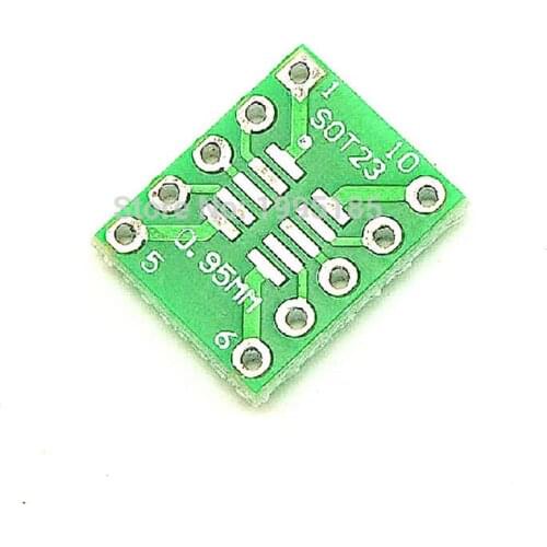 Free shipping 10PCS SOT23 MSOP10 UMAX to DIP10 Transfer Board DIP Pin Board Pitch Adapter NEW