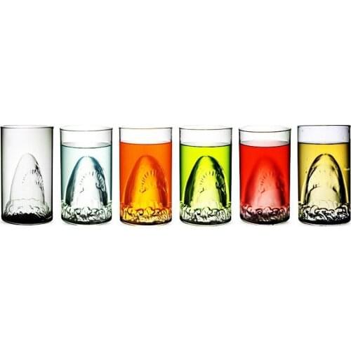 Free shipping 75pcs/lot shark glass big shark wine glass Double glazing cup