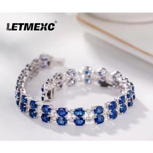 17cm Simple And Fashionable Sapphire Bracelet Sapphire 16.12ct Diamond 1.68ct 18K White Gold Total Weight 20.11g