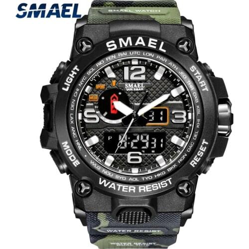 SMAEL Brand Fashion Men Sports Watches Men Analog Quartz Clock Military Watch Male Watch Mens 1545 relogios masculino