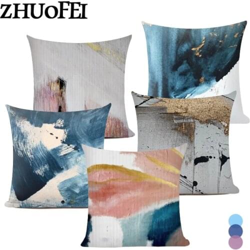 Home Pillow covers decorative Abstract oil painting Cushion cover Splashed ink creative Pillowcase Modern minimalist pillow case