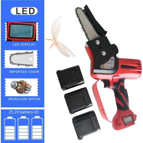 Electric chain saw household small handheld mini rechargeable outdoor lithium battery wireless portable chainsaw according to dr