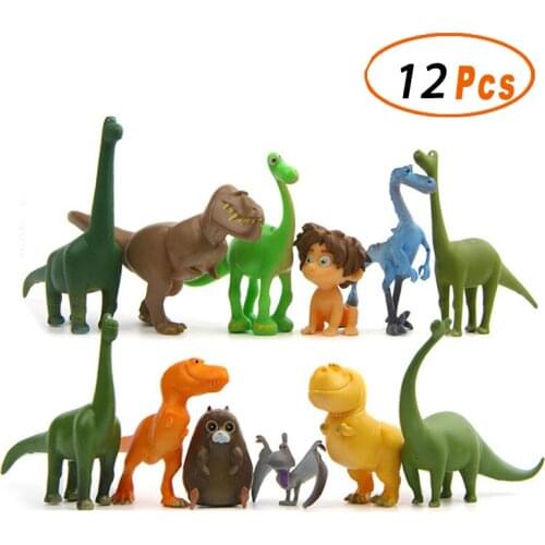 12pcs Dinosaur Toy Realistic Velociraptor Plastic Early Educational Toys Cupcake Topper Party Gift for Kids Boys Toddler