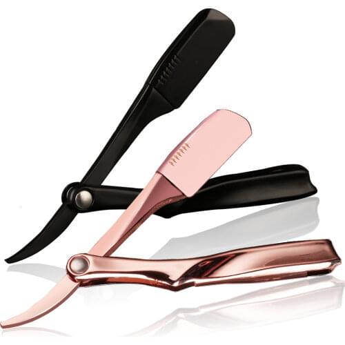 Men Shaving Barber Tools Hair Razor Beard Haircut Shaving Tools Straight Razor Holder Hairdresser Plating Shaver Razor 4 Colors