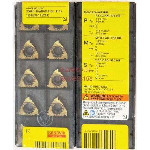 10PCS CARBIDE INSERT 266RG-16WH01F110E 1135