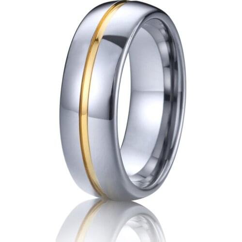 Classic Mens and ladies wedding band tungsten carbide Rings gold silver color anniversary finger ring