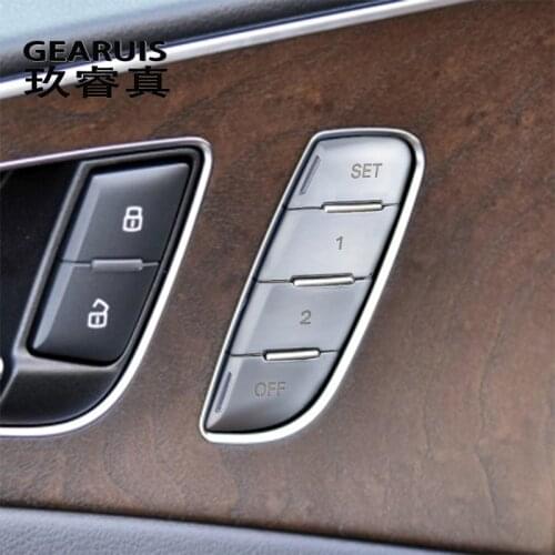 Car Door Lock Buttons Decoration Sequins Covers Seat Memory Buttons Stickers for Audi A6 C6 C7 S6 RS6 Interior Auto Accessories