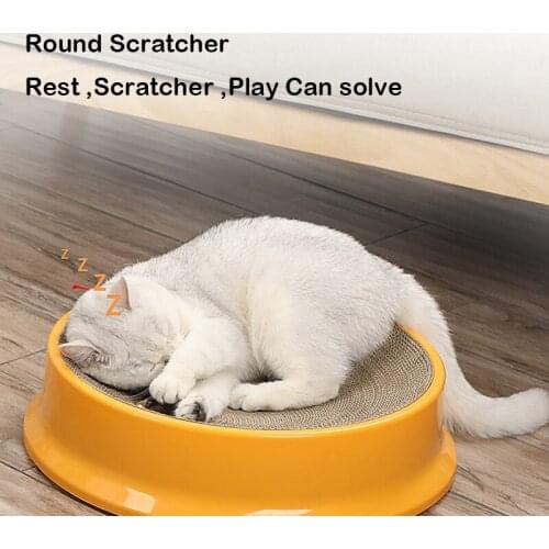 Round Cat Scratcher Mat Kitten Corrugated Board Pad Cats Toy Nest Cat Dog Claw Care Product Cats Paw Pad Rest Pets Supplies