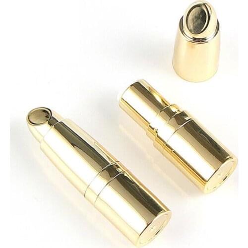 New Press Round Lipstick Tube Luxury Golden Lip Balm Tube Empty Portable Travel Lip Gloss Tube With Lid Refillable 50pcs/lot