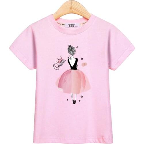 Fashion little girl t-shirt brand short sleeve tops cute unicorn pattern baby girls tees casual print kids clothes 3-14T shirt