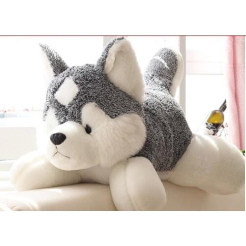 Stuffed animal lovely husky dog plush toy about 80cm lifelike husky dog doll throw pillow toy h7637