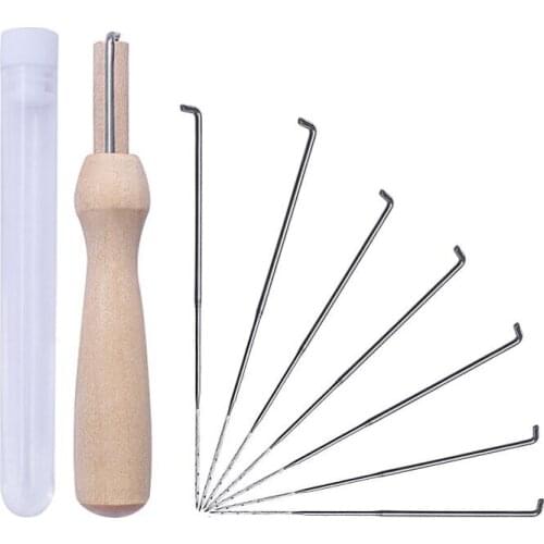 1set Needle Felting Craft Kit Set Wool Felt Tools Supplies 7 Pieces 8.6cm Felting Needles and 1 Wooden Felting Handle