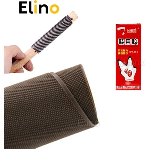 3pcs Rubber Outsoles Kit for Shoe Soles Anti Slip Full Patch +1 Glue +1 Sole File Knife Shoes Accessories Set Soling Care Tools