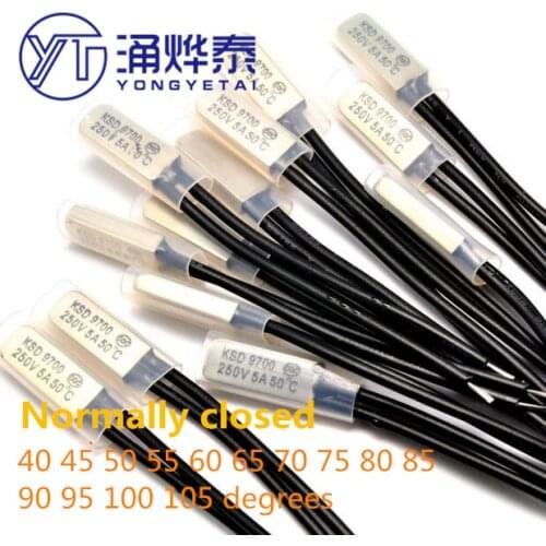 Normally closed KSD9700 metal case 40 to 150 degree temperature sensor 5A250V temperature control switch