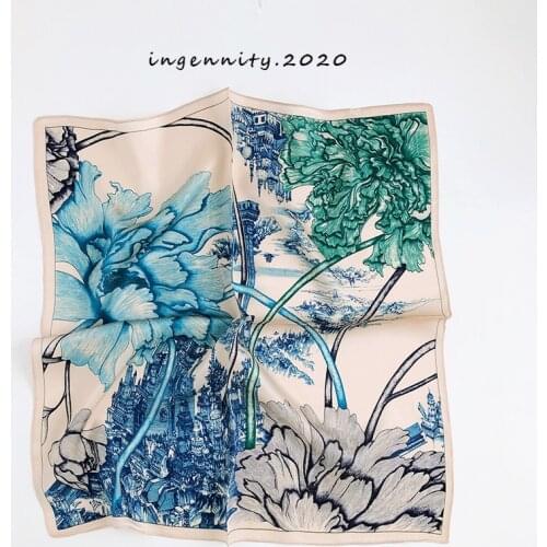 New 2021 Brand Point 100% Mulberry Silk Scarf Fashion Women Summer Beach Small Scarves Shawl Bandana Hijab Pashmina Poncho