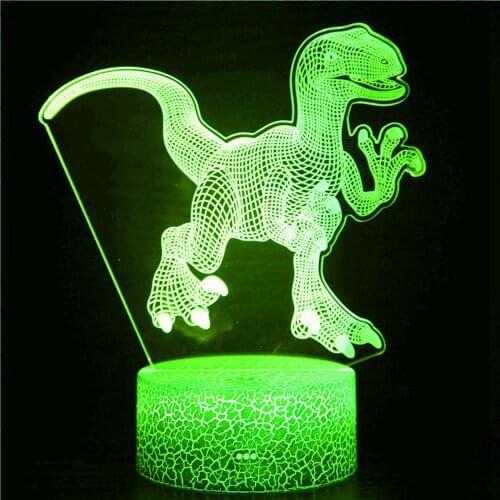 New 7Color Dinosaur LED 3D Night Lights Cartoon Fashion Remote Control Table Desk Lamp for Kids Christmas Birthday Gift Baby Toy
